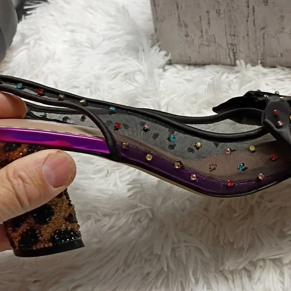 Betsey Johnson Dafney pointed-toe slingback pumps Women's Sz 8 - Picture 11 of 12